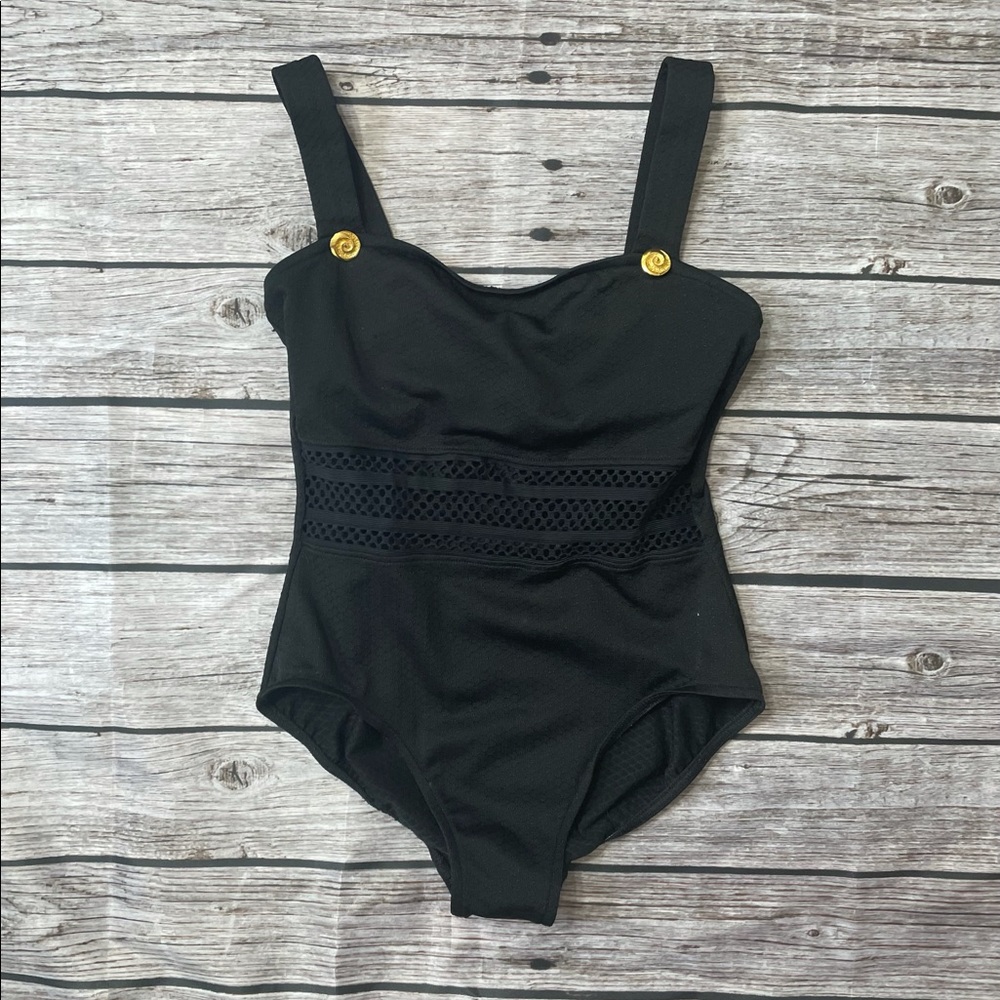 Vintage Black One Piece Swimsuit